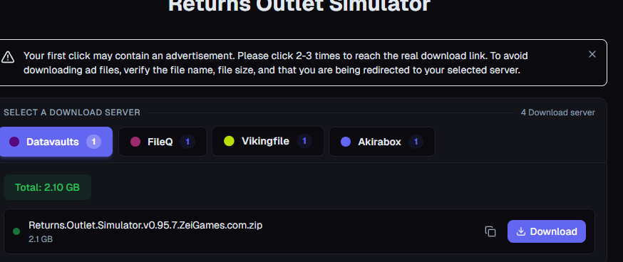 Returns Outlet Simulator Free Download (Build 24734260)